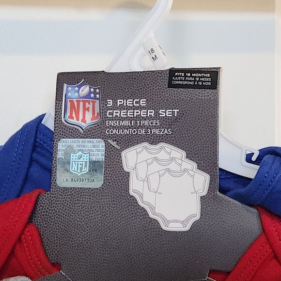 INFANT 18m 18 MONTHS 3-PACK NFL NEW YORK GIANTS COTTON BODYSUITS SET NWT - Picture 3 of 4